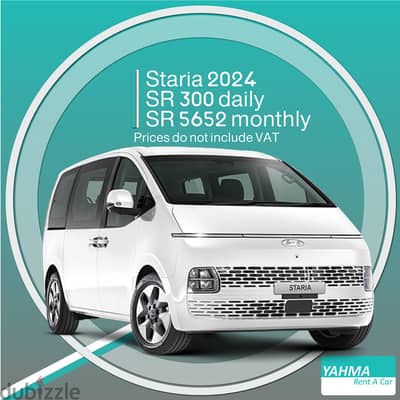 Hyundai Staria 2024 for rent (9 seater) in Khobar