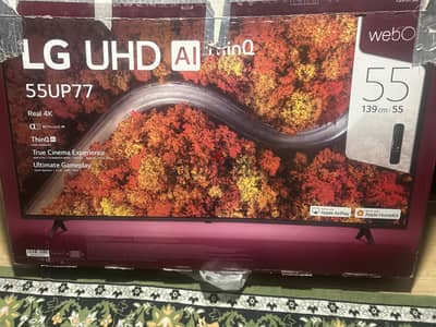 Lg UHD Ai 55 inch brand new just box open only all accessories each &