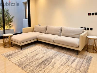 Premium Branded L Shaped Sofa with FREE Rug!