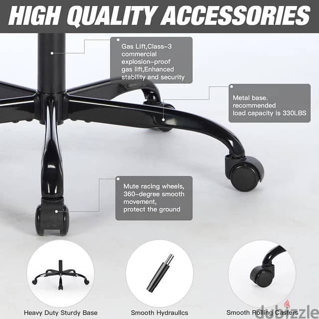 ErgonomicGaming Chair w/ Footrest Headrest Lumbar Support AdjustableBl 8