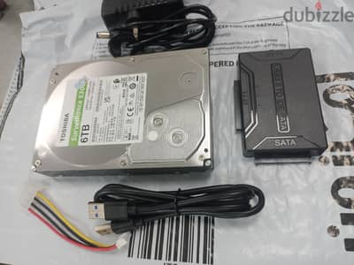 6TB HDD + USB 3.0 to SATA Adapter Kit
