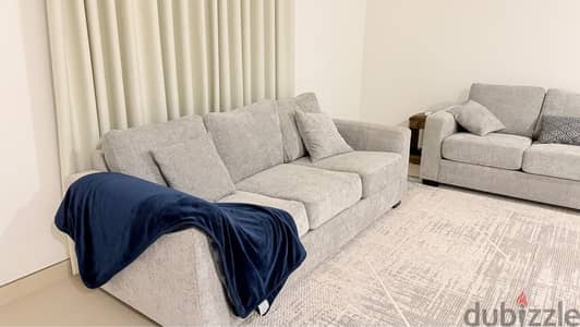 Gray Sofa Set, 11-Seater: Three 3-Seat Sofas and Two Armchairs