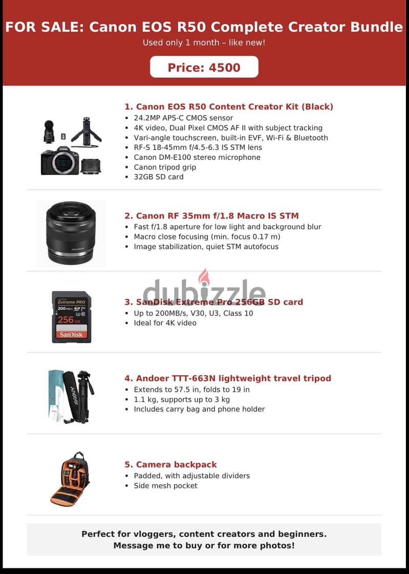  FOR SALE: Canon EOS R50 Complete Creator Bundle 7