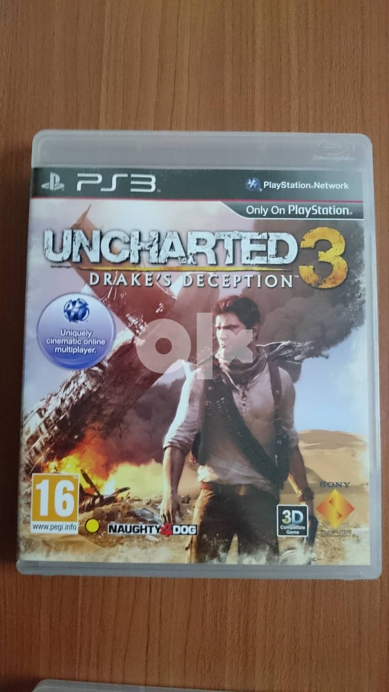 3 PS3 Games - Uncharted 3, The Last of Us & Watch Dogs 1