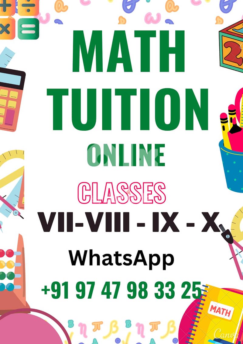 MATH TUITION  8,9, 10,11 ,12 CBSE ( 1-2-1) WhatsApp :+91 9747983325 0